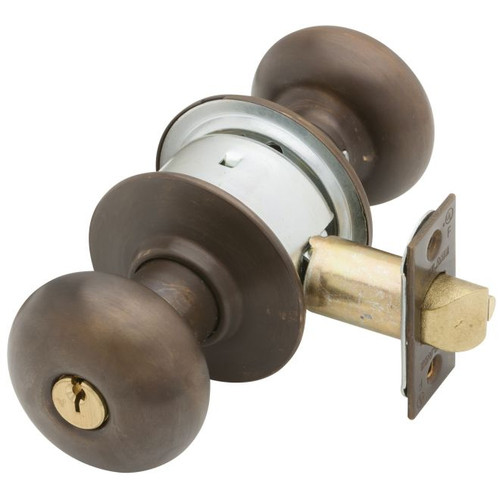 Schlage A79PD-PLY-643E Aged Bronze Communicating Lock with blank plate Plymouth Handle