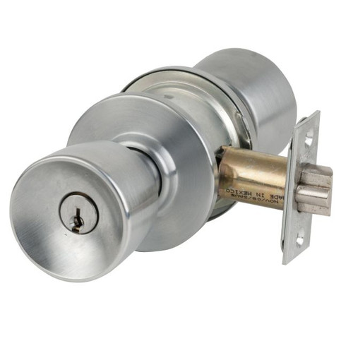 Schlage A79PD-TUL-625 Polished Chrome Communicating Lock with blank plate Tulip Handle