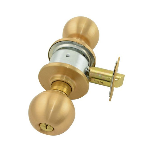 Schlage A79PD-ORB-612 Satin Bronze Communicating Lock with blank plate Orbit Handle