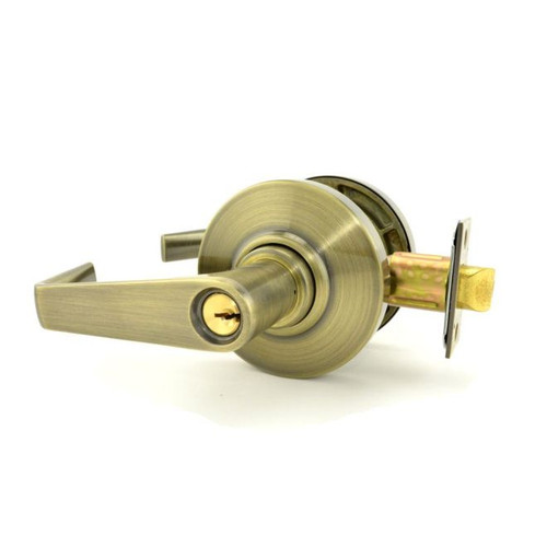 Schlage AL80PD-SAT-609 Antique Brass Storeroom Lock Saturn Handle