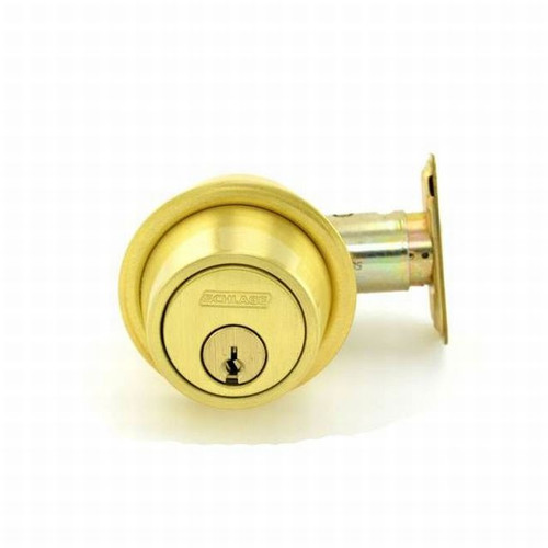 Schlage B563P-606 Satin Brass Classroom Deadbolt Lock