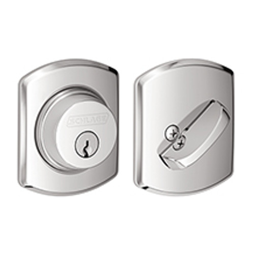 Schlage B60GRW625 Polished Chrome Single Cylinder Greenwich Deadbolt