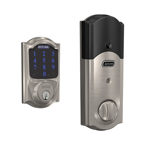Schlage BE469ZPCAM619 Camelot Electronic Touchscreen Deadbolt with Z-Wave Technology Satin Nickel Finish