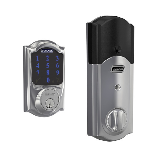Schlage BE469ZPCAM625 Camelot Electronic Touchscreen Deadbolt with Z-Wave Technology Polished Chrome Finish
