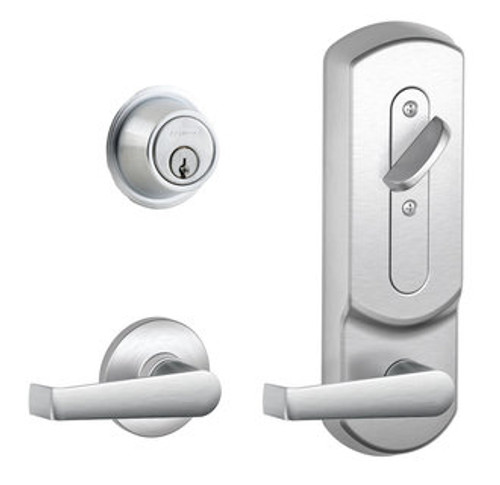 Schlage CS210-PLY-626 Satin Chrome Plymouth Style Single Locking Entrance with Lever