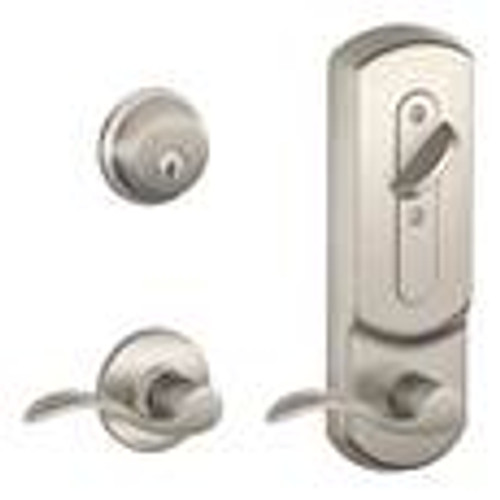 Schlage CS210-PLY-619 Satin Nickel Plymouth Style Single Locking Entrance with Lever