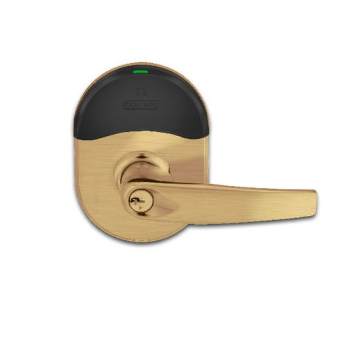Schlage Electronic NDE80PD-ATH-612  Satin Bronze NDE Series Wireless Cylindrical Vandlgard Storeroom Lock with Athens Lever