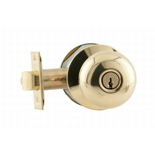 Schlage A53PD-PLY-605 Bright Brass Plymouth Keyed Entry Handle