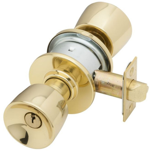 Schlage A79PD-TUL-605 Bright Brass Communicating Lock with blank plate Tulip Handle