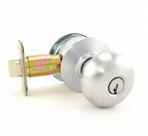 Schlage A79PD-PLY-626 Satin Chrome Communicating Lock with blank plate Plymouth Handle