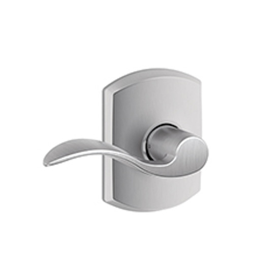 Schlage F10ACC626GRW Satin Chrome Passage Accent Style Lever with Greenwich Rose