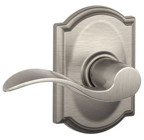 Schlage F10ACC619CAM Satin Nickel Passage Accent Style Lever with Camelot Rose