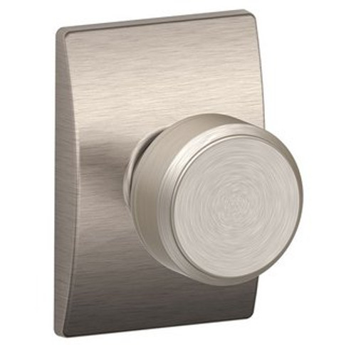 Schlage F10BWE619CEN Satin Nickel Passage Bowery Style Knob with Century Rose