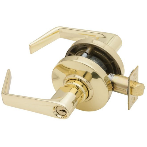 Schlage AL70PD-SAT-605 Bright Brass Classroom Lock Saturn Handle
