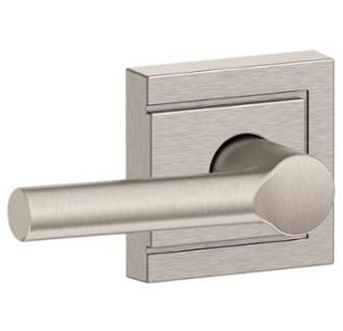 Schlage F10BRW619ULD Satin Nickel Passage Broadway Style Lever with Upland Rose