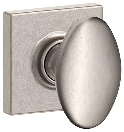 Schlage F10SIE619COL Satin Nickel Passage Siena Style Knob with Collins Rose