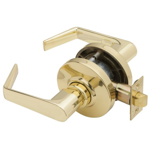 Schlage AL25D-SAT-605 Bright Brass Exit Lock Saturn Handle
