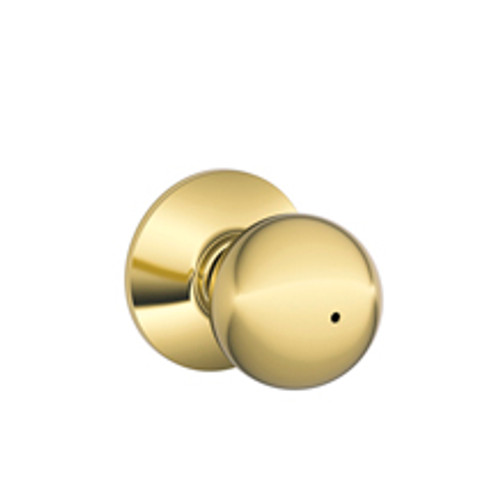 Schlage F40ORB605x625 Bright Brass/Polished Chrome Privacy Orbit Style Knob