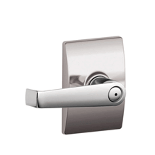 Schlage F40ELA625CEN Bright Chrome Privacy Elan Style Lever with Century Rose