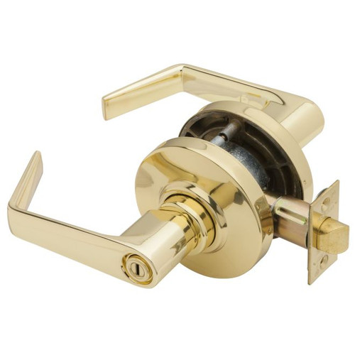 Schlage AL40S-SAT-605 Bright Brass Saturn Privacy Handle