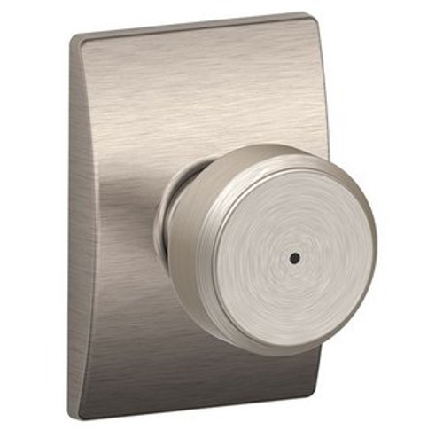 Schlage F40-BWE-619-CEN Satin Nickel Privacy Bowery Style Knob with Century Rose