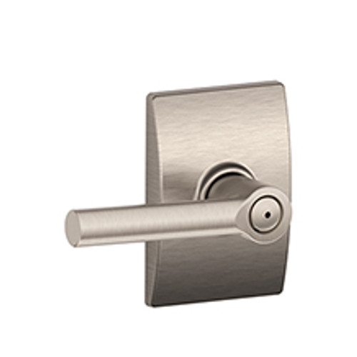 Schlage F40BRW619CEN Satin Nickel Privacy Broadway Style Lever with Century Rose