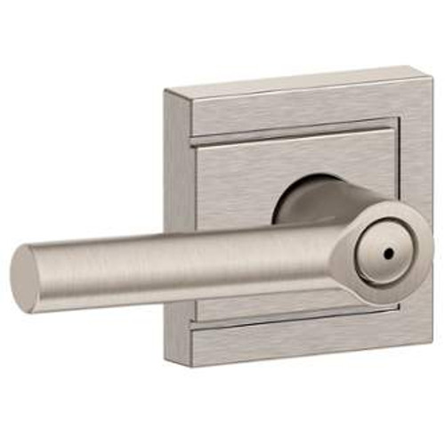 Schlage F40BRW619ULD Satin Nickel Privacy Broadway Style Lever with Upland Rose