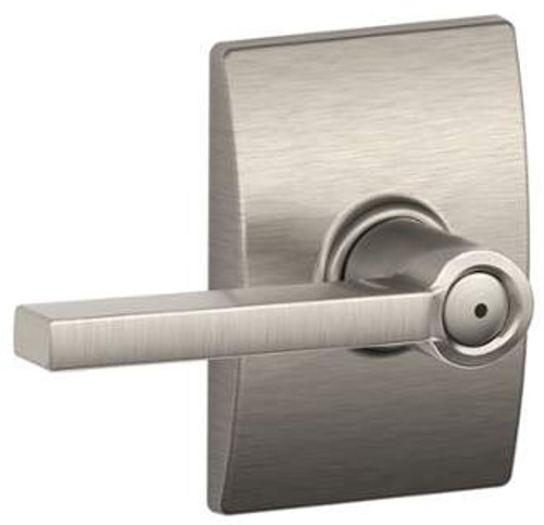 Schlage F40LAT619CEN Satin Nickel Privacy Latitude Style Lever with Century Rose