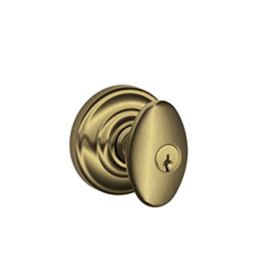 Schlage F51ASIE609AND Antique Brass Keyed Entry Siena Style Knob with Andover Rose