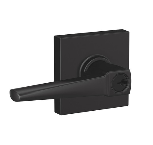 Schlage Latitude- Collins Matte Black Universal Exterior Keyed