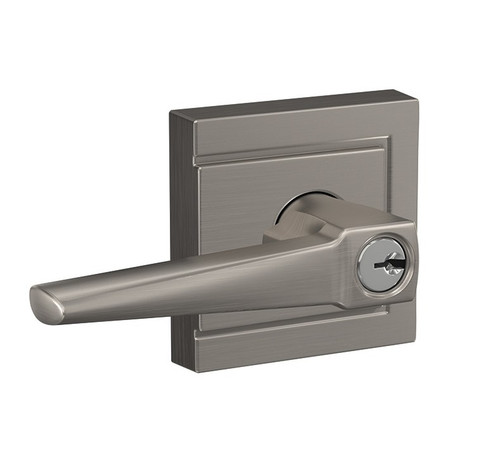 Schlage F51AELR619ULD Eller Lever with Upland Rose Keyed Entry Lock Satin Nickel Finish