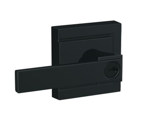 Schlage F51ANBK622ULD Northbrook Lever with Upland Rose Keyed Entry Lock Matte Black Finish