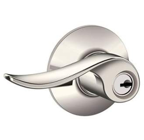 Schlage F51ASAC618 Polished Nickel Keyed Entry Sacramento Style Lever