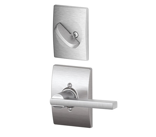 Schlage F59LAT626CEN Satin Chrome Latitude Lever and Deadbolt with Century Rose (Interior Half Only)