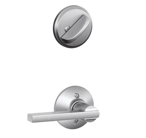 Schlage F59LAT626 Satin Chrome Latitude Lever and Deadbolt with Regular Rose (Interior Half Only)