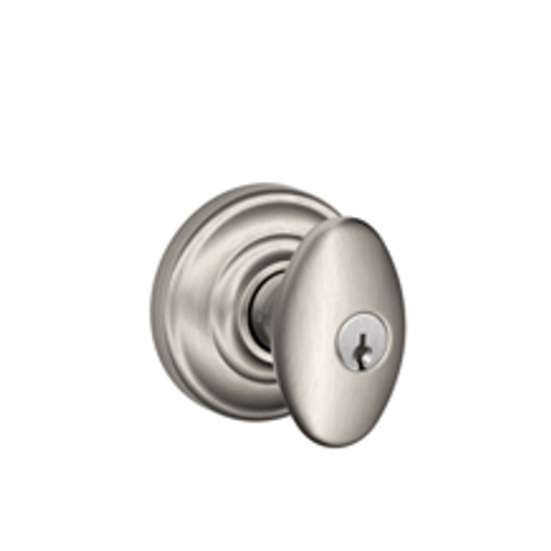 Schlage F51ASIE619AND Satin Nickel Keyed Entry Siena Style Knob with Andover Rose