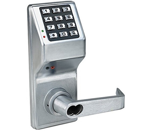 Alarm Lock DL3000WPIC-US3 Polished Brass Weather Proof Trilogy Electronic Digital Lever Lock Interchangeable Core