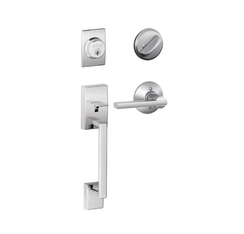 Schlage F60CEN626LAT Satin Chrome Century Handle Set with Latitude Handle