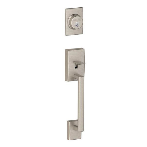 Schlage F60CEN619VLA Satin Nickel Century Handle Set with Avila Handle