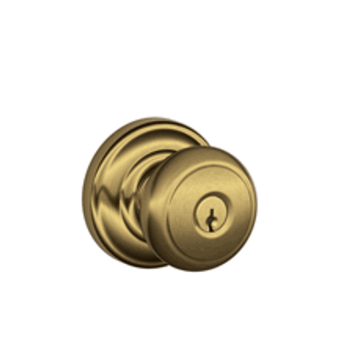 Schlage F80AND609AND Antique Brass Storeroom Andover Style Knob with Andover Rose