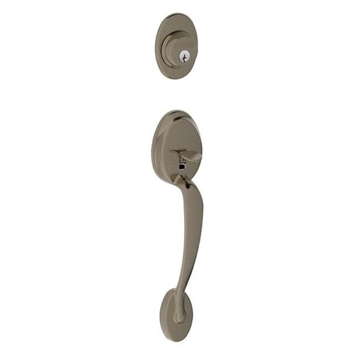 Schlage F93PLY620AND Antique Nickel Plymouth Dummy Handleset with Andover Knob