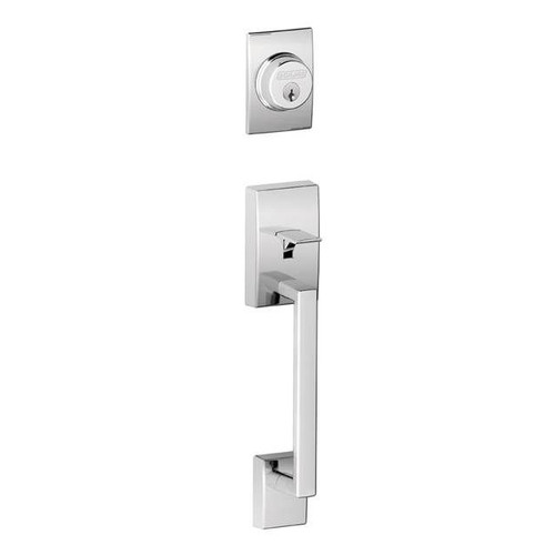 Schlage F93CEN625ACCCEN Polished Chrome Century Dummy Handleset with Accent Lever and Century Rose