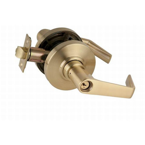 Schlage AL80PD-SAT-606 Satin Brass Storeroom Lock Saturn Handle