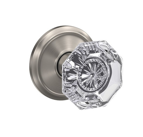 Schlage FC21ALX619ALD Alexandria Knob with Alden Rose Passage and Privacy Lock Satin Nickel Finish