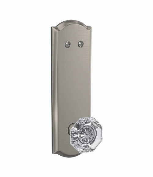 Schlage FCT94ALX619CAM Alexandria Knob with Camelot Rose Satin Nickel Dummy Handlesets (Interior Side Only)