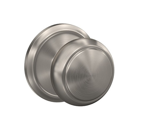 Schlage FC172AND619ALD Andover Knob with Alden Rose Non Turning Dummy Lock Satin Nickel Finish
