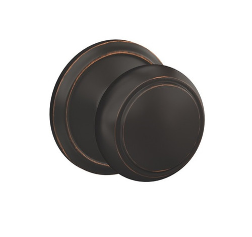 Schlage FC172AND716ALD Andover Knob with Alden Rose Non Turning Dummy Lock Aged Bronze Finish