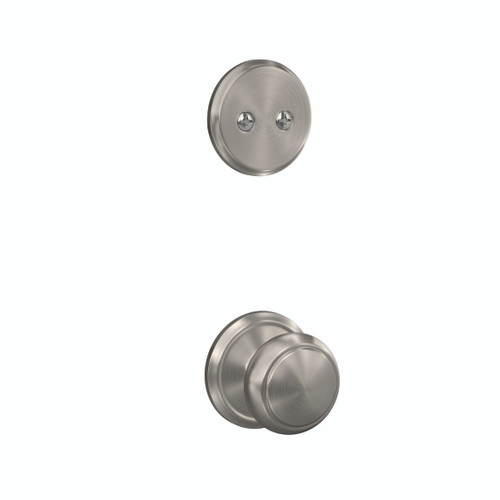 Schlage FC94AND619ALD Andover Knob with Alden Rose Satin Nickel Dummy Handleset (Interior Side Only)