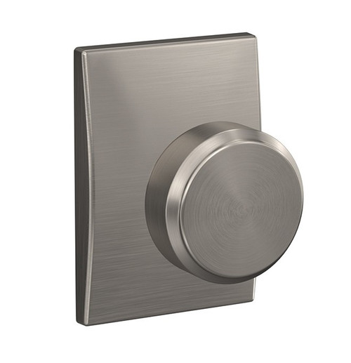 Schlage FC21BWE619CEN Bowery Knob with Century Rose Passage and Privacy Lock Satin Nickel Finish
