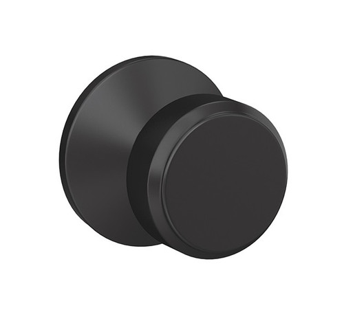 Schlage FC21BWE622KIN Bowery Knob with Kinsler Rose Passage and Privacy Lock Matte Black Finish